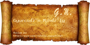 Gyurcsán Mihály névjegykártya