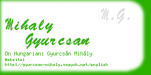 mihaly gyurcsan business card